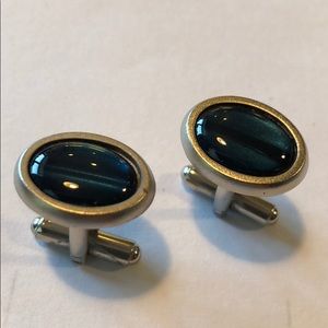 DEEP BLUE OVAL CUFF LINKS